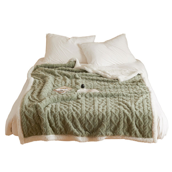 Coperta jacquard sherpa