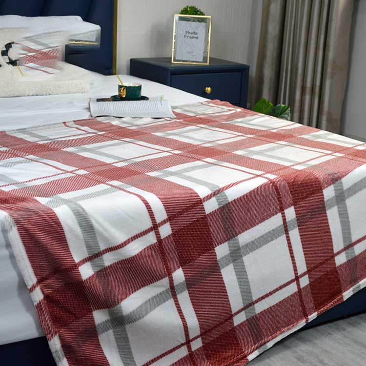 Coperte da letto in pile di flanella scozzese